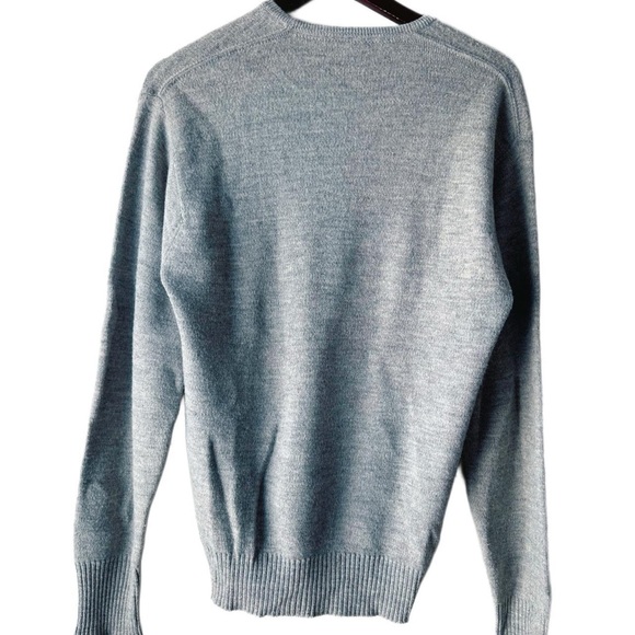 1960s 60s Vintage Jantzen V-Neck Grey Silver Sweater Size 40 M Casual Towncraft - Picture 4 of 6